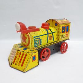 Винтажная фигурка-игрушка ретро-поезд 25х12см, пластик, металл СССР