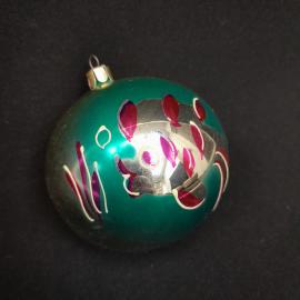 Елочная игрушка СССР,стекло,шар Золотая рыбка. Винтаж