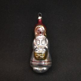 Елочная игрушка СССР,стекло, фигурка Красная шапочка. Винтаж
