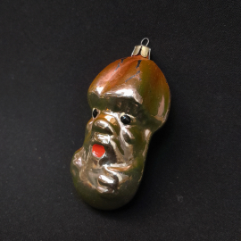 Елочная игрушка СССР,стекло,фигурка гриб лесовичок. Винтаж