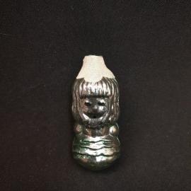 Елочная игрушка СССР,стекло девочка в шубке. Винтаж