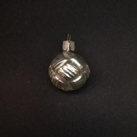 Елочная игрушка СССР,стекло мяч рифленый. Винтаж