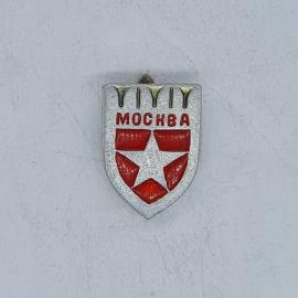 Значок СССР москва, красная звезда на щите, городской герб, эмаль, коллекционный, советский и винтаж
