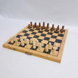 Винтажный набор шахмат, 22 см комплектные, дерево СССР.