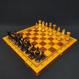 Винтажный набор шахмат, 30 см комплектные, дерево СССР.