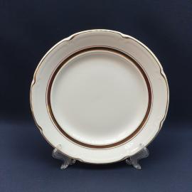 Тарелка фарфоровая винтажная СССР. ЗиК. Роспись золотом, отводка золотом.