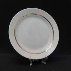 Тарелка фарфоровая винтажная СССР. Роспись золотом.