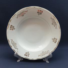 Тарелка фарфоровая винтажная СССР. Winterling, роспись золотом, цветы.