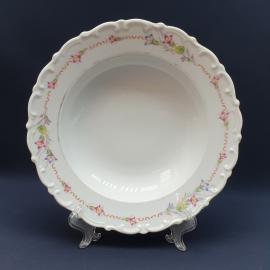 Тарелка фарфоровая винтажная СССР, ГДР. Kahla. Цветы, роспись золотом.