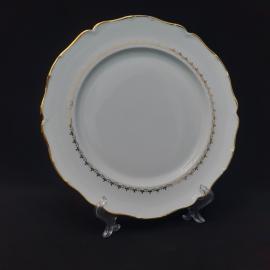 Тарелка фарфоровая винтажная СССР. Набор 2 штук. Paris. Роспись золотом, золотая кайма.