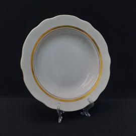 Тарелка фарфоровая винтажная СССР, ГДР. Ayvazro. Роспись золотом.