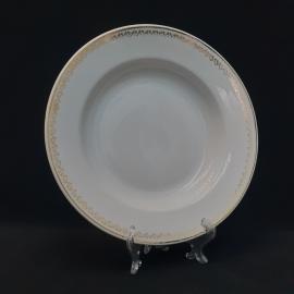 Тарелка фарфоровая винтажная СССР, Рига, роспись золотом.