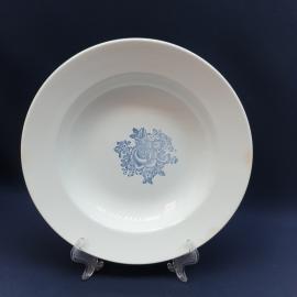 Тарелка фарфоровая винтажная СССР. Голубые цветы.