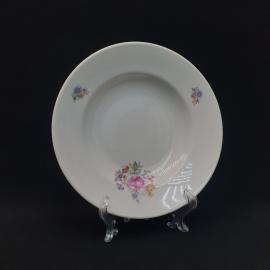 Тарелка фарфоровая винтажная СССР. Цветы.