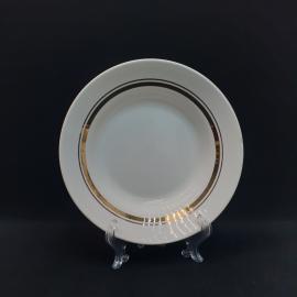 Тарелка фарфоровая винтажная СССР. роспись золотом, золотая кайма.