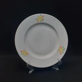 Тарелка фарфоровая винтажная СССР. Цветы, желтые цветы.