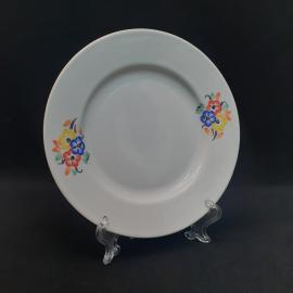 Тарелка фарфоровая винтажная СССР. Цветы, цветочный декор.