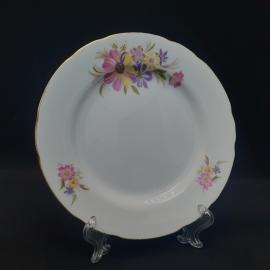 Тарелка фарфоровая винтажная СССР, Ayamatsu, цветы, роспись золотом.