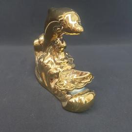 Статуэтка фарфоровая винтажная. Дельфин, ракушка, позолота.