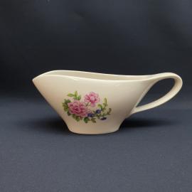 Соусник фарфоровый винтажный, СССР. Дулево. Цветы.