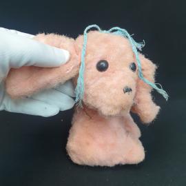 Винтажная плюшевая игрушка Кролик, высота 10 см, СССР