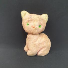 Винтажная плюшевая игрушка Котенок, высота 22 см, СССР