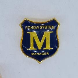 Значок СССР, fohow system m manager, синий щит, советский и винтажный