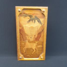 Винтажная доска для нард 44 см, дерево, маркетри