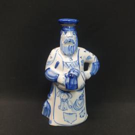 Винтажная статуэтка, штоф Трактирщик обьем 0,5л, высота 23 см, Турыгинский фз Гжель,