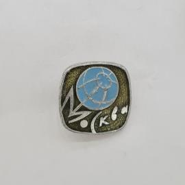 Значок СССР, спутник, земной шар, с надписью с к!, квадратный, советский и винтажный