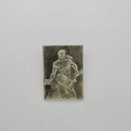 Значок СССР, рабочий с молотом и винтовкой, прямоугольный, металлический, советский и винтажный