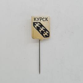 Значок СССР, Курск, герб города с куропатками, сувенир на игле, советский и винтажный