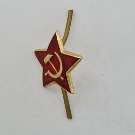 Значок СССР, красная звезда с серпом и молотом на булавке, памятный, советский и винтажный