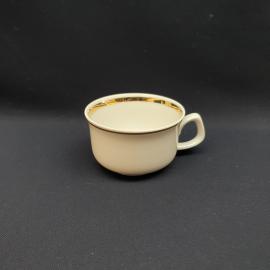Кружка чайная кофейная, чашка фарфоровая СССР, винтажная. Белая, отводка золотом.
