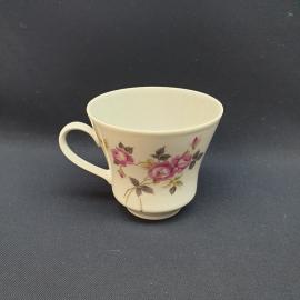 Кружка чайная кофейная, чашка фарфоровая СССР, винтажная. Weimar, розы, золочение.