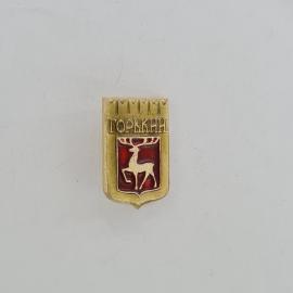 Значок СССР. Горький, герб города с оленем. Винтажный значек.