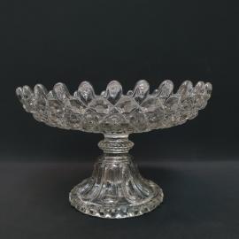 Антикварная редкая ваза фруктовница, стекло, Мальцов, Царская Россия до 1917 года