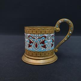 Винтажный подстаканник эмалевый узор, 1950 года, СССР