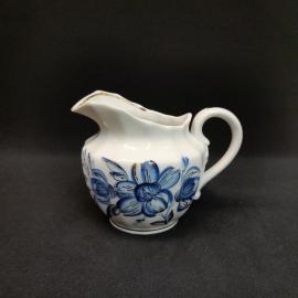 Винтажный сливочник молочник от чайного сервиза Голубые цветы, фарфор, Вербилки. СССР