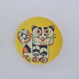 Значок СССР. Кот робот, мультфильм, детская тема. Винтажный значек.