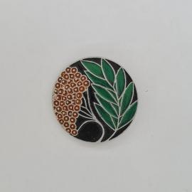 Значок СССР. Ветка рябины с листьями, природа. Винтажный значек.