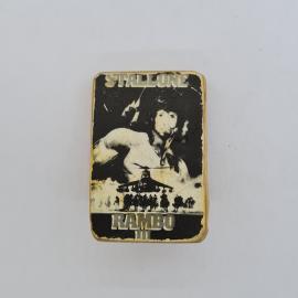 Значок СССР. Stallone, Rambo III, кино, портрет и самолет. Винтажный значек.