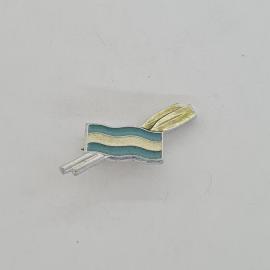 Значок СССР. Флаг с зелеными и белой полосами, лавровая ветвь. Винтажный значек, символика