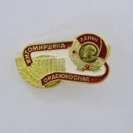 Значок СССР. Житомирщина, Ленин, орденоносная, город, архитектура. Винтажный значек.