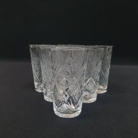 Винтажный набор 6 стопок, хрусталь, 100 мл 8.5 см, СССР