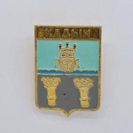 Значок СССР. Кадый, герб города с ладьей и снопами, Костромская область. Винтажный значек.