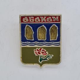 Значок СССР. Абакан, герб города, цветок, Хакасия. Винтажный значек.