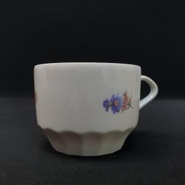 Кружка чайная кофейная, чашка фарфоровая СССР, винтажная. Цветы.