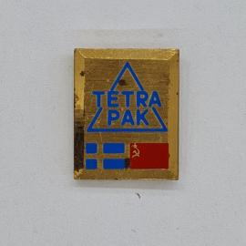 Значок СССР. Tetra Pak, Финляндия, промышленность, флаги. Винтажный значек.