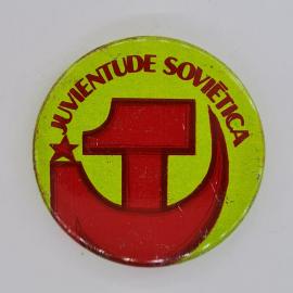 Значок СССР. Juventude Sovietica, надпись и звезда, фестиваль молодежи. Винтажный значек.